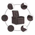 vidaXL Fauteuil inclinable Marron foncé Tissu