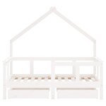 vidaXL Cadre de lit enfant tiroirs blanc 70x140 cm bois de pin massif