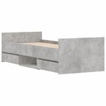 vidaXL Cadre de lit tête de lit et pied de lit gris béton 75x190 cm