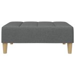 vidaXL Canapé-lit à 2 places avec repose-pied gris foncé tissu