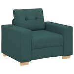 vidaXL Ensemble de canapés 3 pièces avec coussins - Tissu vert foncé