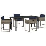 vidaXL Ensemble de salle à manger pour jardin 5 Pièces Gris Poly rotin