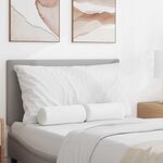 vidaXL Coussins d'accent 2 Pièces Blanc Ø 15 x 40 cm tissu