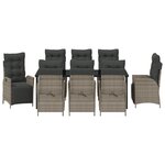 vidaXL Ensemble de jardin de 9 pièces gris en poly rattan