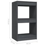 vidaXL Bibliothèque Gris 40x30x71 5 cm Bois de pin massif