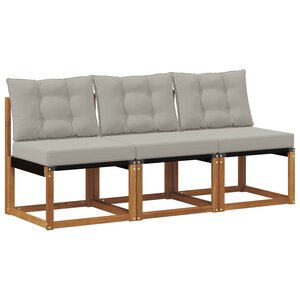 vidaXL 3 pc Canapé du milieu extérieur Naturel