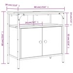 vidaXL Armoire lavabo de salle de bain noir 60x30x60 cm