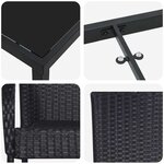 vidaXL Ensemble de salle à manger pour jardin 5 Pièces Noir Poly rotin