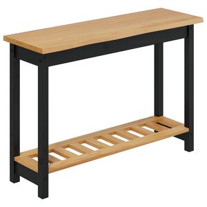 VidaXL Table console EKAI Noir 112 x 35 x 76 cm Bois de pin massif