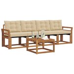 vidaXL Ensemble de canapés d'extérieur 5 Pièces Naturel et Beige