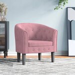vidaXL Fauteuil rose velours