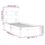 vidaXL Cadre de lit sans matelas noir 75x190 cm bois massif