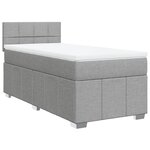 vidaXL Sommier à lattes de lit avec matelas Gris clair 100x200cm Tissu