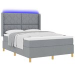 vidaXL Lit à ressorts avec matelas Gris clair 140 x 200 cm tissu