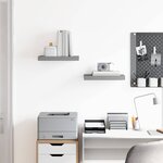vidaXL Étagères murales flottantes 2 Pièces Gris 40x23x3 8 cm MDF