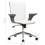 vidaXL Chaise pivotante de bureau Blanc Similicuir et bois courbé