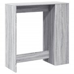 vidaXL Table de bar avec étagères sonoma gris bois d'ingénierie