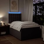 vidaXL Sommier à lattes de lit et matelas marron foncé 120x190cm tissu