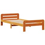 vidaXL Lit bibliothèque sans matelas cire marron 90x200 cm pin massif