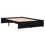 vidaXL Cadre de lit sans matelas noir bois massif 120x190 cm