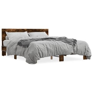 vidaXL Cadre de lit sans matelas chêne fumé 160x200 cm