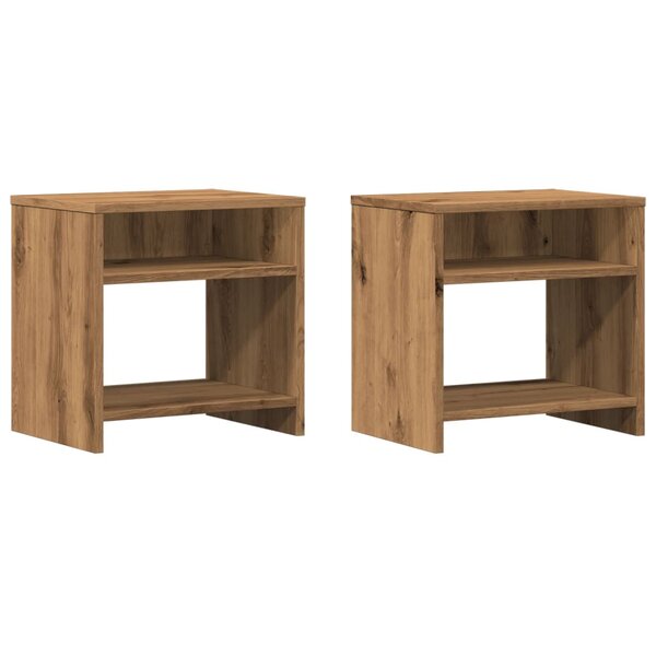 vidaXL Tables de chevet 2 Pièces chêne artisanal bois d'ingénierie