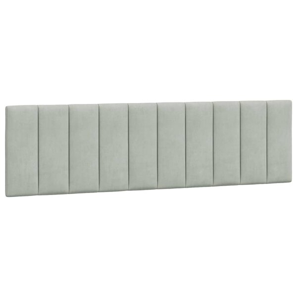 vidaXL Coussin de tête de lit Hanko gris clair 180 cm velours