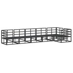 vidaXL Ensemble de canapé de jardin avec coussin 6 Pièces Noir Aluminium