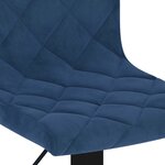 Vidaxl tabourets de bar 2 pcs bleu velours