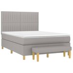 vidaXL Sommier à lattes de lit avec matelas Gris clair 140x190cm Tissu