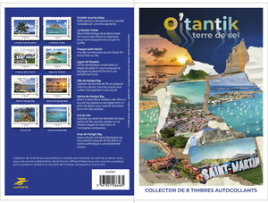 Collector 8 timbres - O'tantik terre de sel - Saint Martin - Lettre Verte