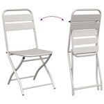 vidaXL Ensemble de Bistro Pliable 3 Pièces Beige en Acier
