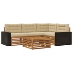 vidaXL Ensemble de canapés d'extérieur 5 Pièces Naturel et Beige