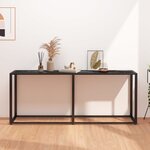 vidaXL Table console Marbre noir 180x35x75 5 cm Verre trempé