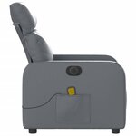 vidaXL Fauteuil de massage inclinable électrique gris similicuir
