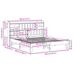vidaXL Cadre de lit sans matelas cire marron 180x200cm bois pin massif
