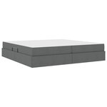 vidaXL Lit avec rangement et matelas Gris foncé 200 x 200 cm Polyester