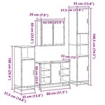 vidaXL Ensemble meubles salle de bain 4 Pièces chêne fumé bois ingénierie