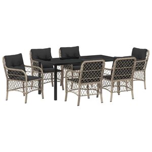 vidaXL Ensemble de salle à manger pour jardin 7 Pièces Gris clair