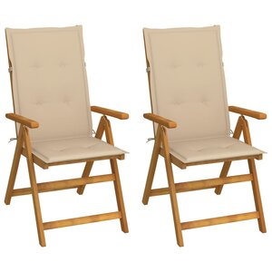 vidaXL Chaises inclinables de jardin lot de 2 et coussins Bois acacia
