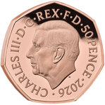 Monnaie FIRE Game of Thrones Or 50 Pence United Kingdom 2026 (PRÉCOMMANDE)
