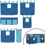 vidaXL Lit mezzanine enfants avec rideaux sans matelas bleu 90x200cm
