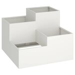 vidaXL Cache-pot de jardin Blanc 100 x 100 x 60 cm Acier