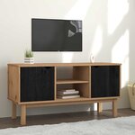 vidaXL Meuble TV OTTA 113 5 x 43 x 57 cm Noir Bois de pin massif