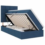 vidaXL Lit avec rangement et matelas Bleu 100 x 200 cm tissu