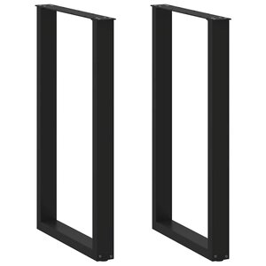 vidaXL Pieds de table de bar en U  2 pièces  noir  60 x (100-101) cm  acier