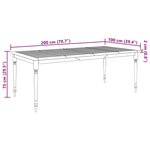 vidaXL Table Batavia 200x100x75 cm Bois de teck solide