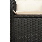 vidaXL Ensemble de bistro de jardin 11 Pièces coussins noir poly rotin
