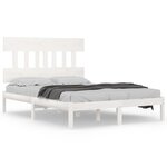 vidaXL Cadre de lit Blanc Bois massif 140x200 cm