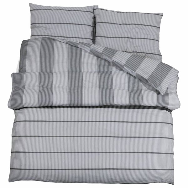 vidaXL Ensemble de housse de couette Gris 260x240 cm Coton